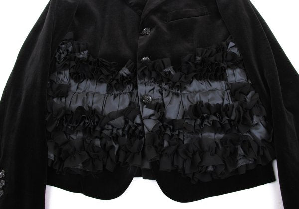 COMME des GARCONS Com Com Ruffle Velvet Jacket Black Size XS