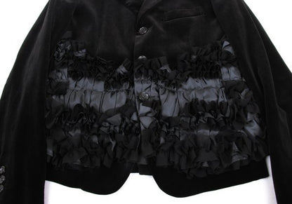COMME des GARCONS Com Com Ruffle Velvet Jacket Black Size XS
