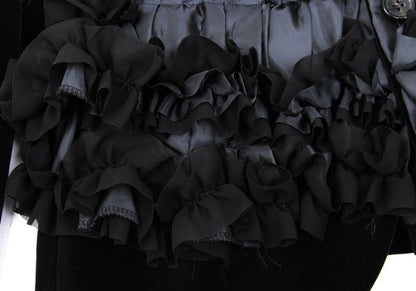 COMME des GARCONS Com Com Ruffle Velvet Jacket Black Size XS
