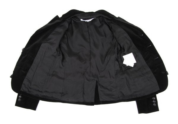 COMME des GARCONS Com Com Ruffle Velvet Jacket Black Size XS
