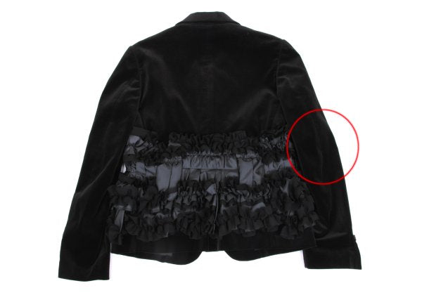 COMME des GARCONS Com Com Ruffle Velvet Jacket Black Size XS