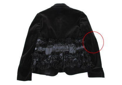 COMME des GARCONS Com Com Ruffle Velvet Jacket Black Size XS