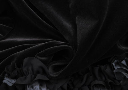 COMME des GARCONS Com Com Ruffle Velvet Jacket Black Size XS