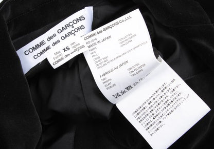 COMME des GARCONS Com Com Ruffle Velvet Jacket Black Size XS