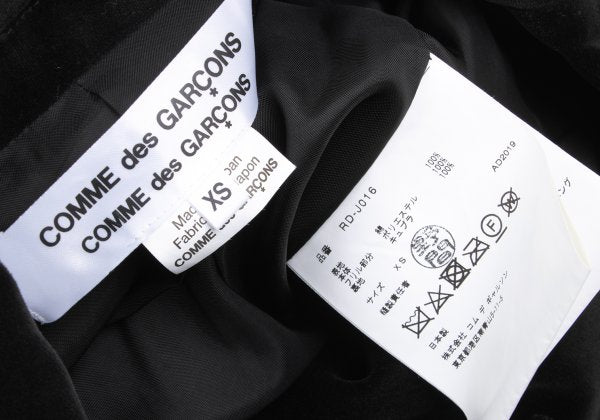 COMME des GARCONS Com Com Ruffle Velvet Jacket Black Size XS