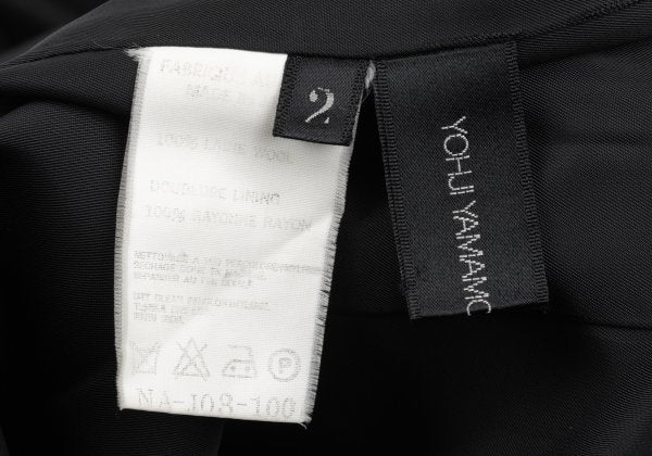 Yohji Yamamoto NOIR Wool Gabardine Fly Jacket Black Size 2