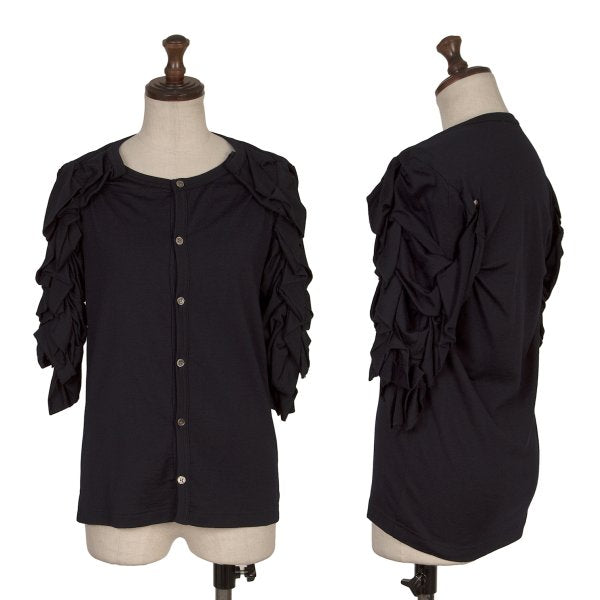COMME des GARCONS Frill Sleeve Design Blouse Navy Size M