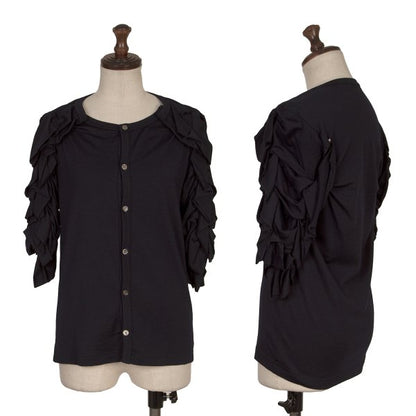 COMME des GARCONS Frill Sleeve Design Blouse Navy Size M