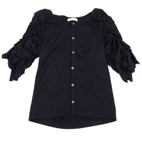 COMME des GARCONS Frill Sleeve Design Blouse Navy Size M