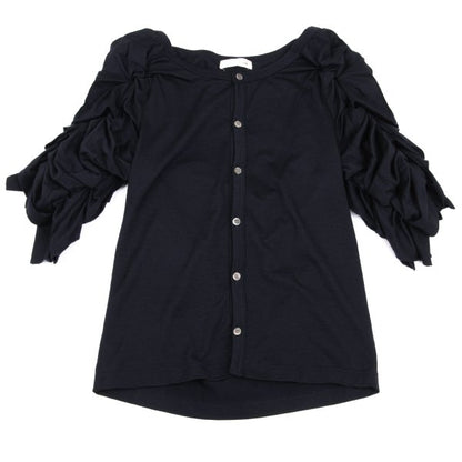 COMME des GARCONS Frill Sleeve Design Blouse Navy Size M