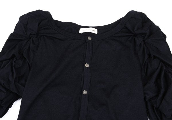COMME des GARCONS Frill Sleeve Design Blouse Navy Size M
