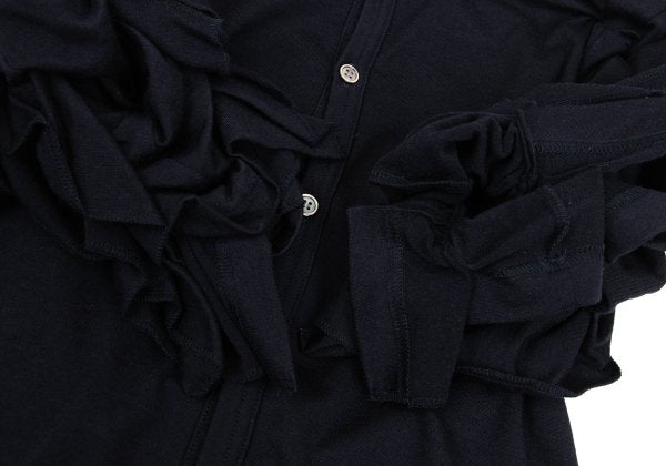 COMME des GARCONS Frill Sleeve Design Blouse Navy Size M