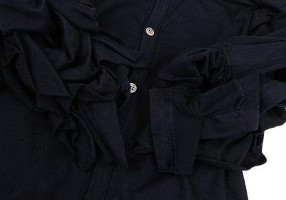 COMME des GARCONS Frill Sleeve Design Blouse Navy Size M