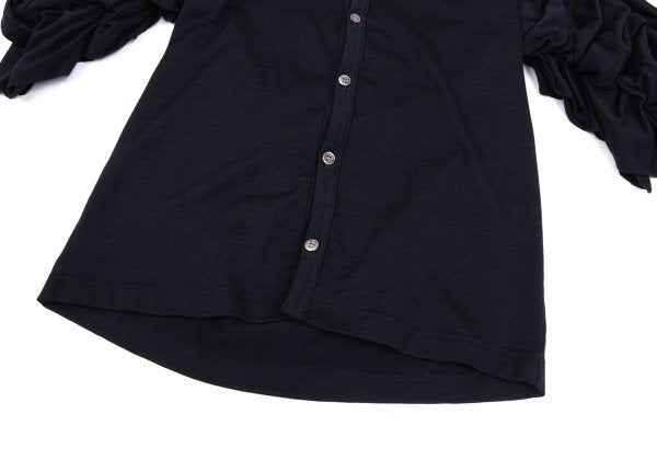 COMME des GARCONS Frill Sleeve Design Blouse Navy Size M