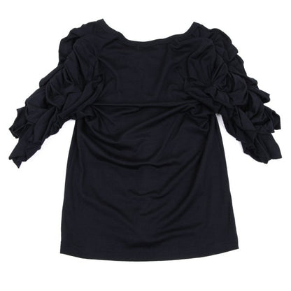 COMME des GARCONS Frill Sleeve Design Blouse Navy Size M