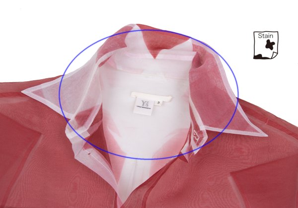 Y's Fold Print Sheer Button-Up Shirt Red Size 3