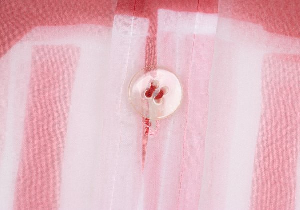 Y's Fold Print Sheer Button-Up Shirt Red Size 3