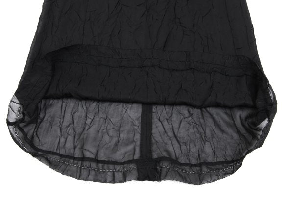 Y's Polyester Crinkled Sheer Midi Dress Black Size 3