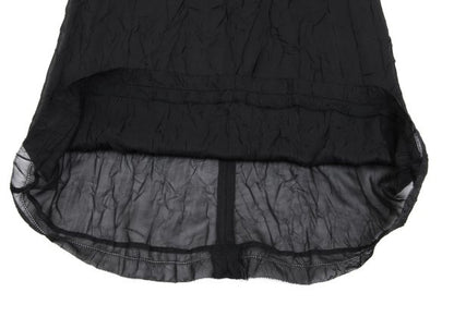 Y's Polyester Crinkled Sheer Midi Dress Black Size 3