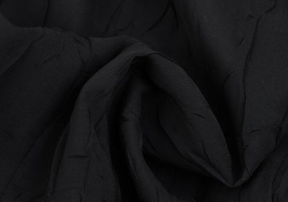 Y's Polyester Crinkled Sheer Midi Dress Black Size 3