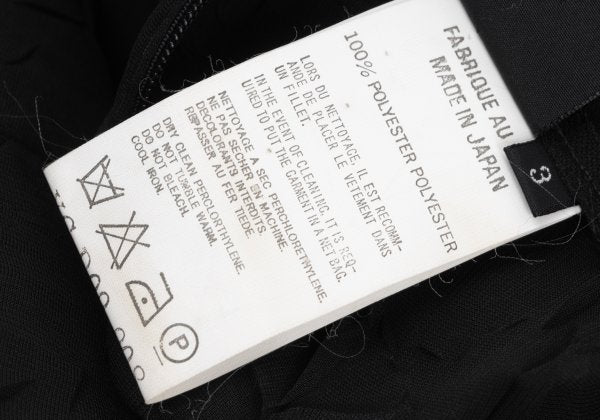 Y's Polyester Crinkled Sheer Midi Dress Black Size 3