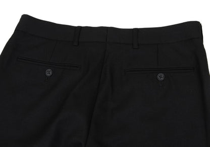 DRIES VAN NOTEN Wool Straight Pants Black Size 48