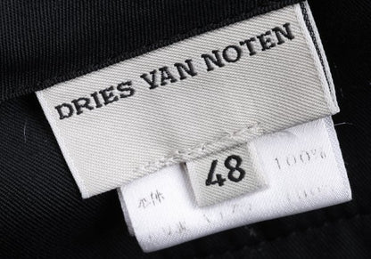 DRIES VAN NOTEN Wool Straight Pants Black Size 48