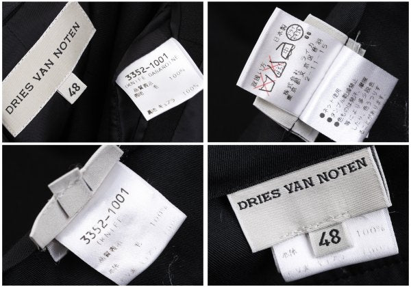 DRIES VAN NOTEN Wool Jacket Black Size 48