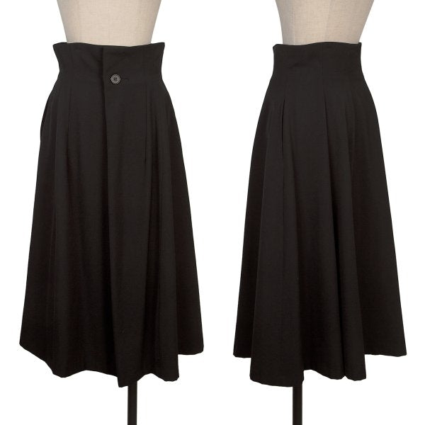 Yohji Yamamoto FEMME Wool Gabardine Dart Skirt Black Size SS