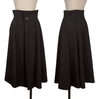 Yohji Yamamoto FEMME Wool Gabardine Dart Skirt Black Size SS