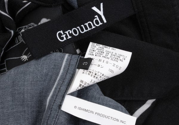 Ground Y x CYBORG 009 24AW Rayon Joe Shirt Black Size 3