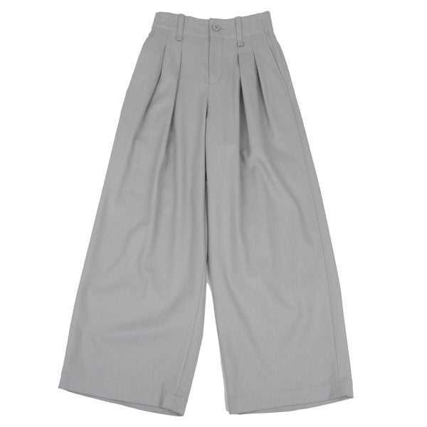 ISSEY MIYAKE Wool Back Tuck Wide Pants Gray Size 1