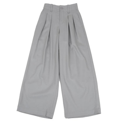 ISSEY MIYAKE Wool Back Tuck Wide Pants Gray Size 1
