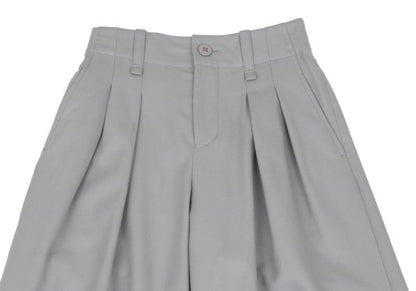 ISSEY MIYAKE Wool Back Tuck Wide Pants Gray Size 1