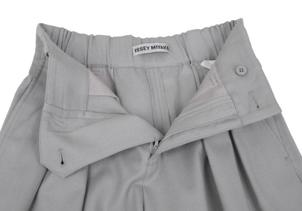 ISSEY MIYAKE Wool Back Tuck Wide Pants Gray Size 1