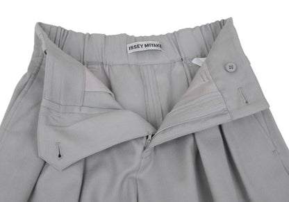 ISSEY MIYAKE Wool Back Tuck Wide Pants Gray Size 1