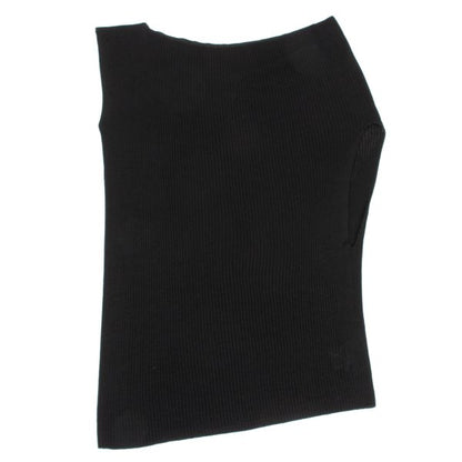 ISSEY MIYAKE Ribbed Asymmetric Tank Top Black Size 2