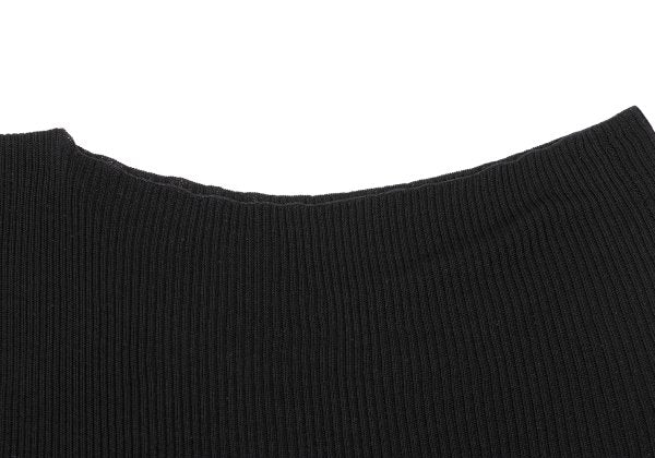 ISSEY MIYAKE Ribbed Asymmetric Tank Top Black Size 2