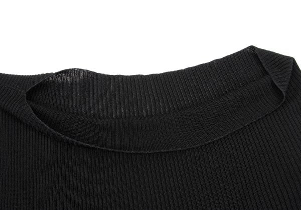 ISSEY MIYAKE Ribbed Asymmetric Tank Top Black Size 2