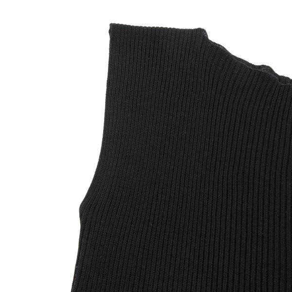 ISSEY MIYAKE Ribbed Asymmetric Tank Top Black Size 2