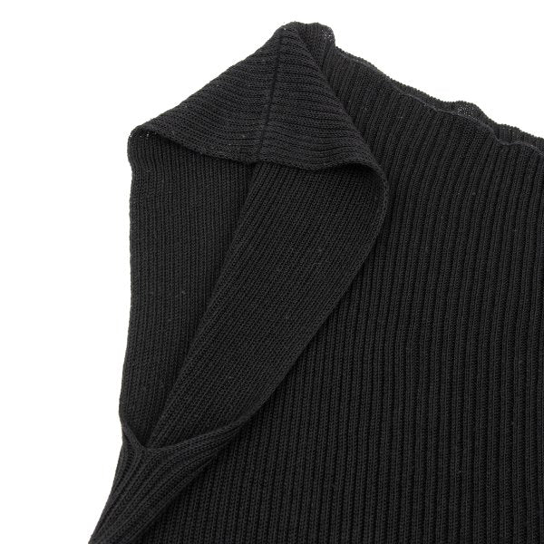ISSEY MIYAKE Ribbed Asymmetric Tank Top Black Size 2
