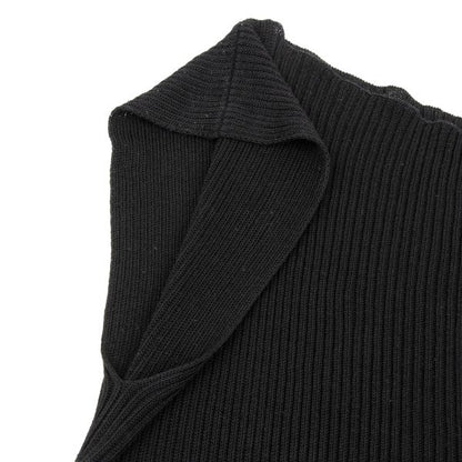 ISSEY MIYAKE Ribbed Asymmetric Tank Top Black Size 2