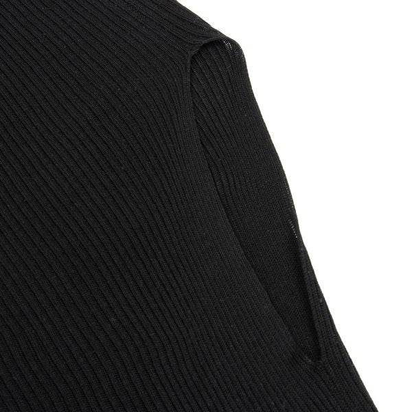 ISSEY MIYAKE Ribbed Asymmetric Tank Top Black Size 2