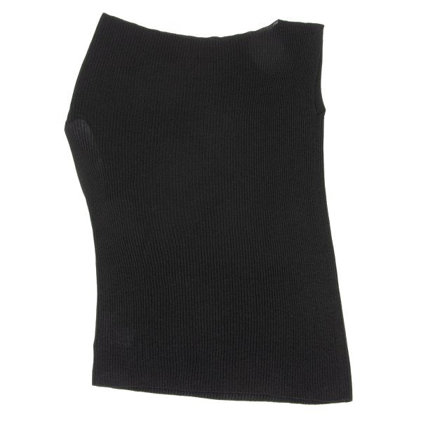 ISSEY MIYAKE Ribbed Asymmetric Tank Top Black Size 2