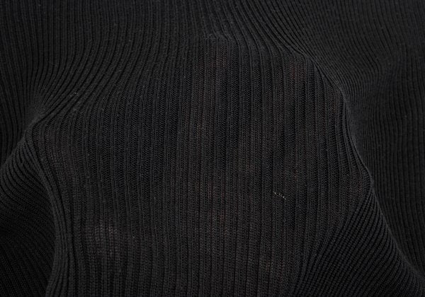 ISSEY MIYAKE Ribbed Asymmetric Tank Top Black Size 2