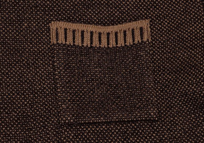 KENZO HOMME Wool Blend Patch Pocket Mock Knit Brown Size M