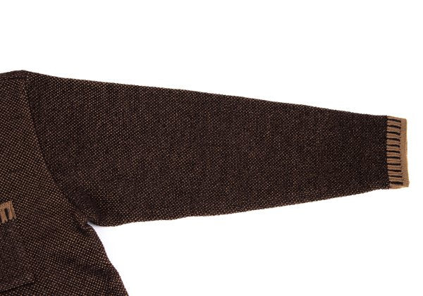 KENZO HOMME Wool Blend Patch Pocket Mock Knit Brown Size M