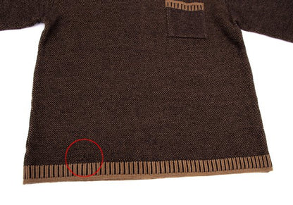 KENZO HOMME Wool Blend Patch Pocket Mock Knit Brown Size M