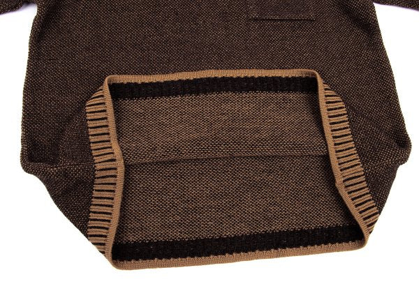 KENZO HOMME Wool Blend Patch Pocket Mock Knit Brown Size M