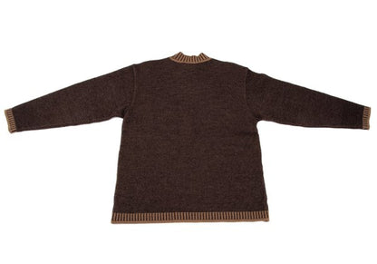 KENZO HOMME Wool Blend Patch Pocket Mock Knit Brown Size M